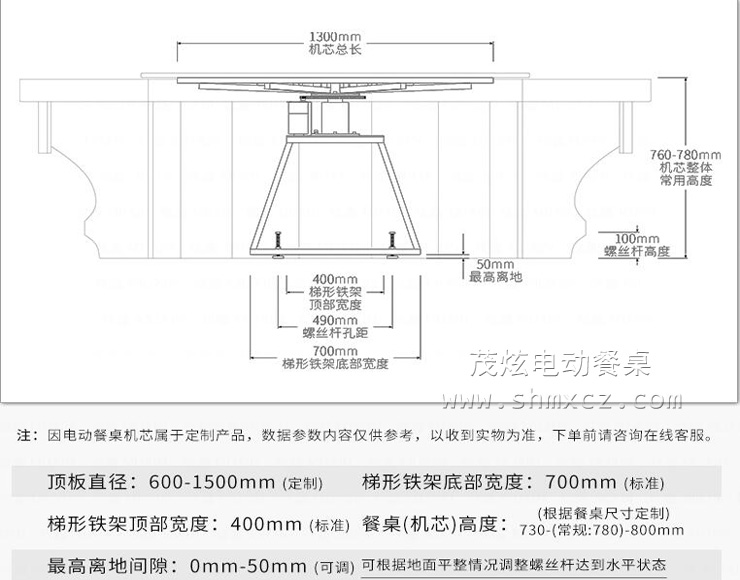 電動餐桌轉盤機芯-T型